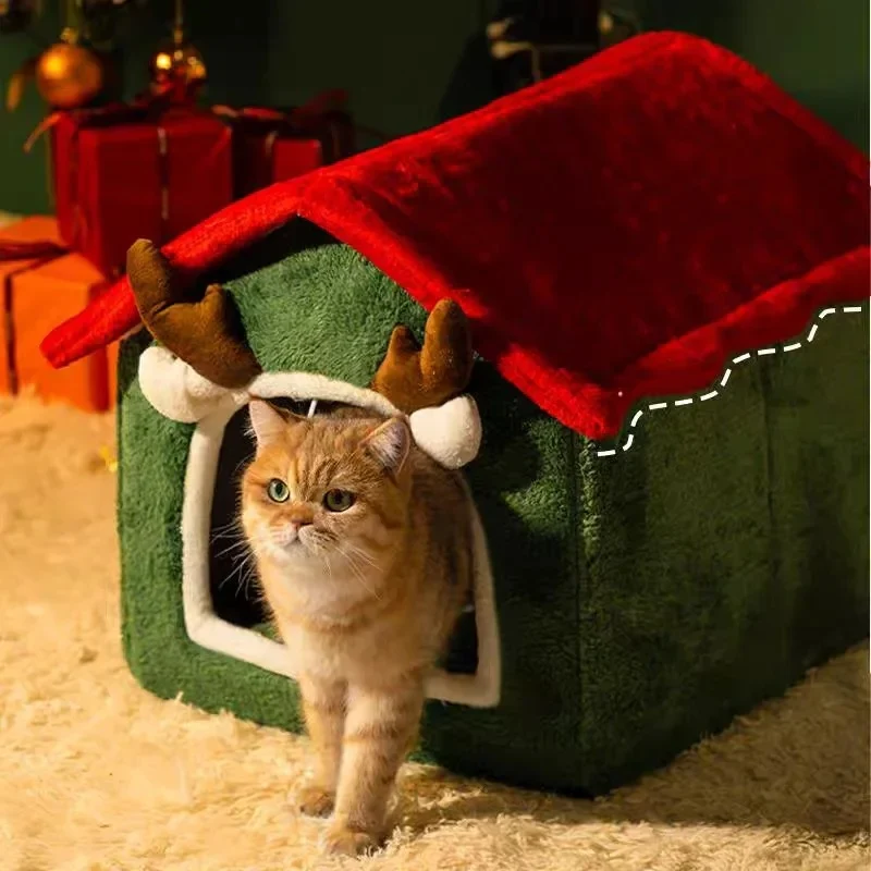 Niche de Noël pour chat