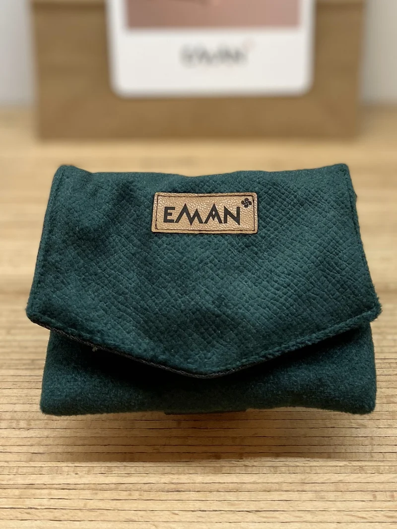 Pochette à friandises chiens velours vert sapin - Bracelet balade