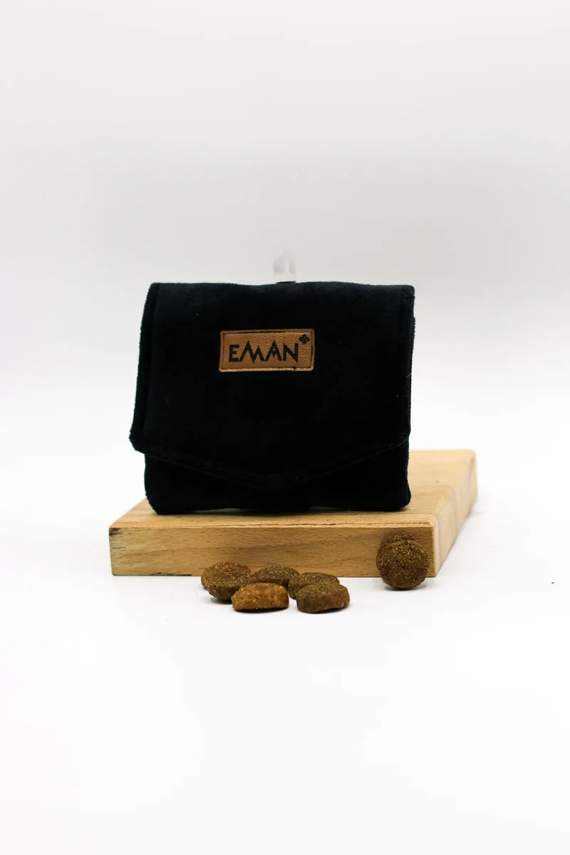 Pochette à friandises chiens velours noir Beltza - Bracelet balade