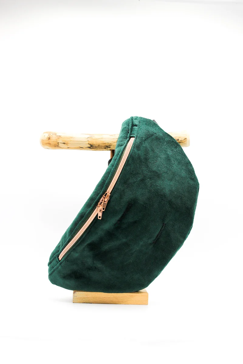 Banane urbaine velours vert sapin