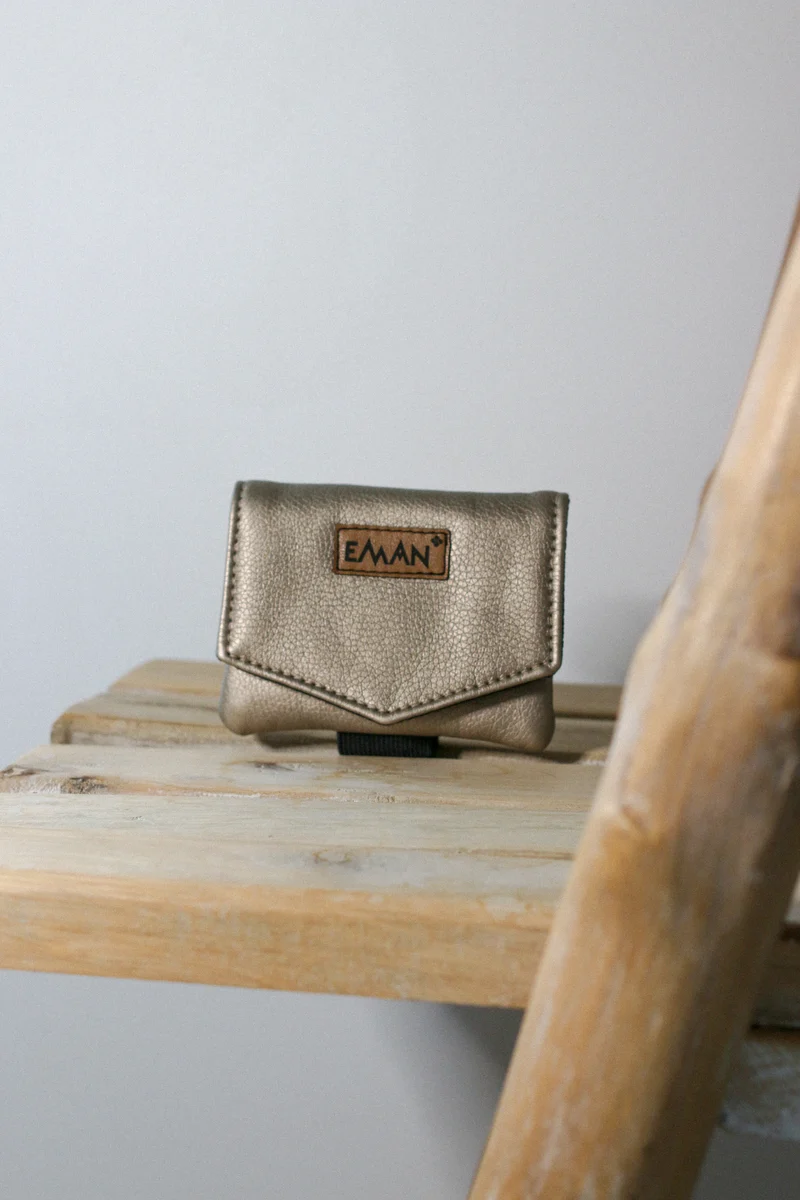 Pochette à friandises Sable d'or taupe chiens - simili cuir Atlantique