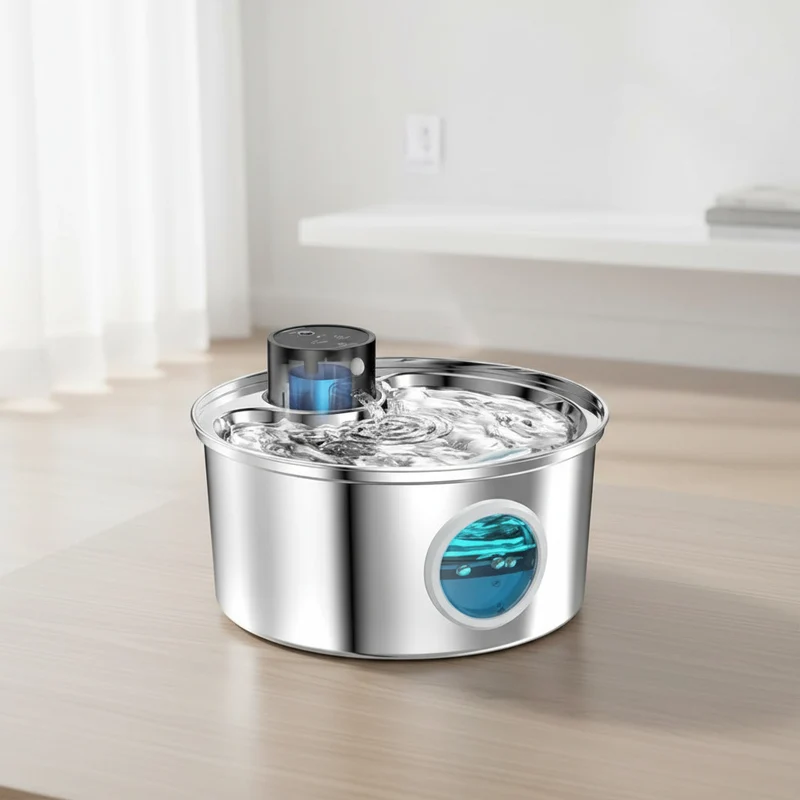 FONTAINE A EAU POUR CHAT - SANS FIL INOX - AquaPurr™