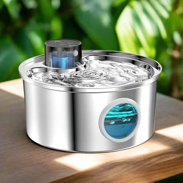 FONTAINE A EAU POUR CHAT - SANS FIL INOX - AquaPurr™
