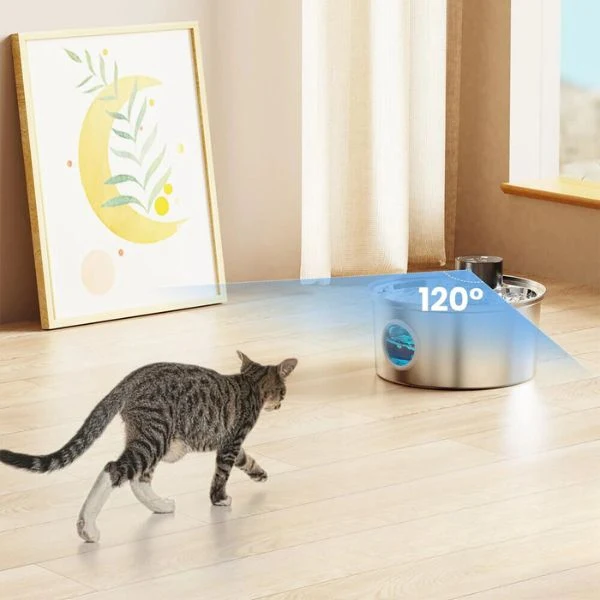 FONTAINE A EAU POUR CHAT - SANS FIL INOX - AquaPurr™
