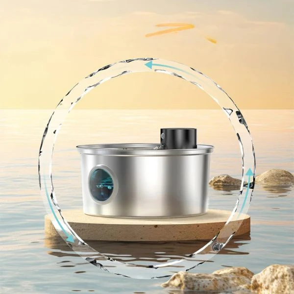 FONTAINE A EAU POUR CHAT - SANS FIL INOX - AquaPurr™