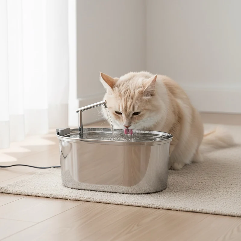 Fontaine à eau pour chat en acier inoxydable - PureCat