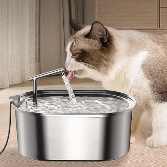 Fontaine à eau pour chat en acier inoxydable - PureCat