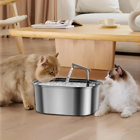 Fontaine à eau pour chat en acier inoxydable - PureCat