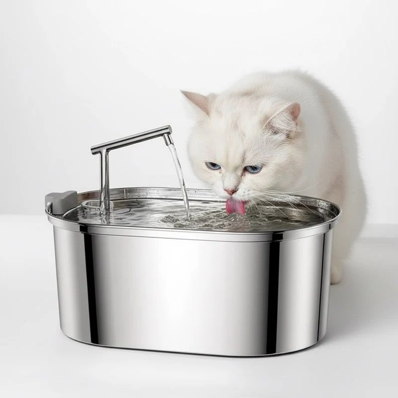 Fontaine à eau pour chat en acier inoxydable - PureCat