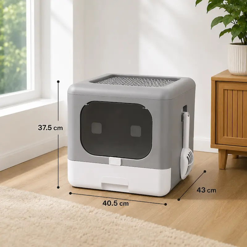 Maison de toilette chat cube - Nettoyage facile | CozyBox