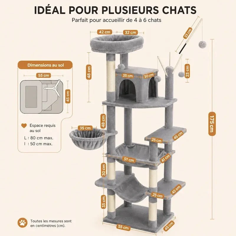 Arbre à chat avec hamac - Repos garanti | Féliko