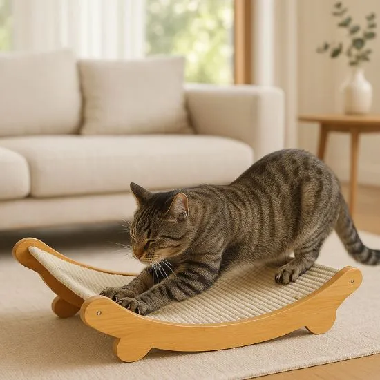 Griffoir pour Chat – Lit incurvé en sisal- Ecoscratch