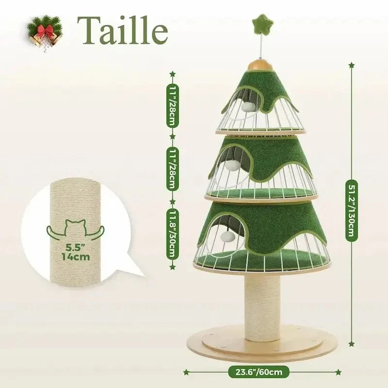 Arbre à chat sapin de Noël - Déco + griffoir | FéliXmas