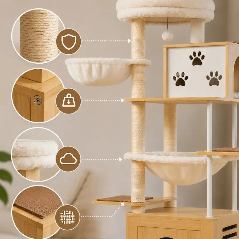 Arbre à chat meuble 7 niveaux - Ultra complet | Félihaus