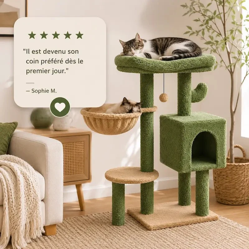 Arbre à chat 90 cm - Compact & stable | Chatikoo