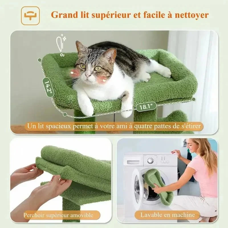 Arbre à chat 90 cm - Compact & stable | Chatikoo