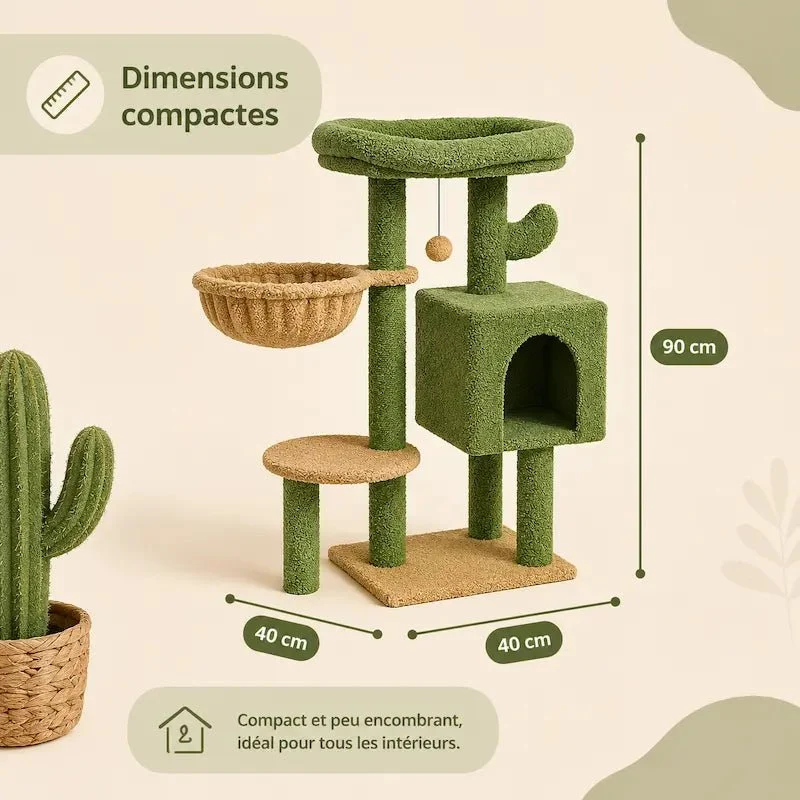 Arbre à chat 90 cm - Compact & stable | Chatikoo