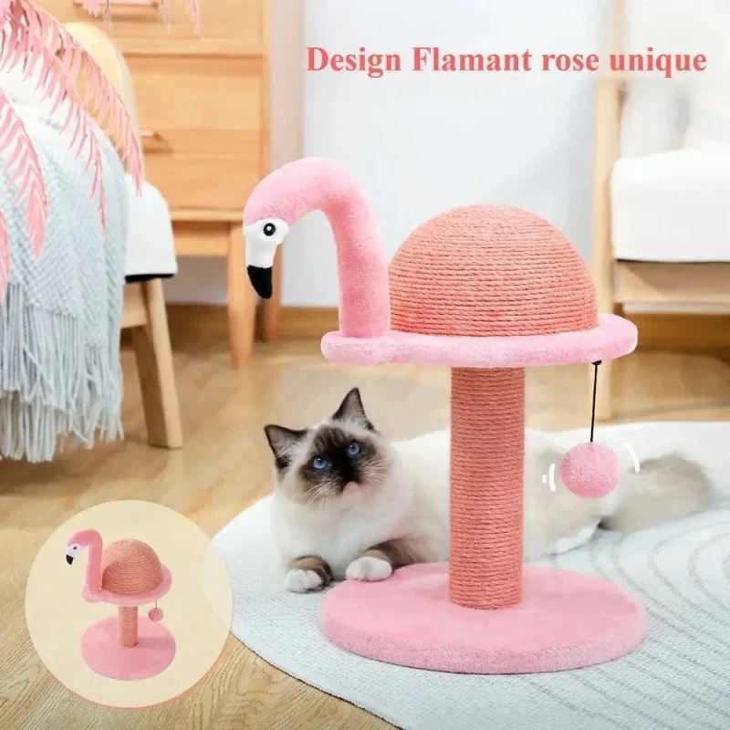 Poteau à griffer Flamant rose - Design fun | PinkScratch