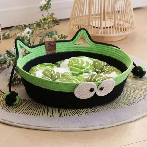 panier pour chat tissé main