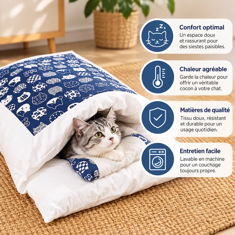 Lit pour chat moelleux - Refuge chaud et confortable | SnuggleCat