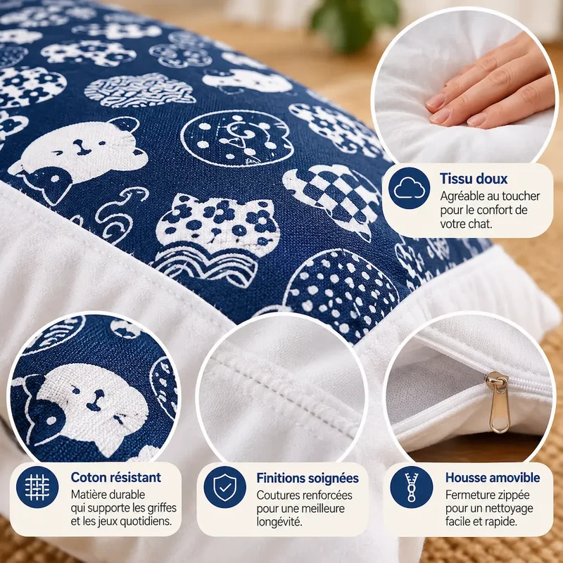 Lit pour chat moelleux - Refuge chaud et confortable | SnuggleCat