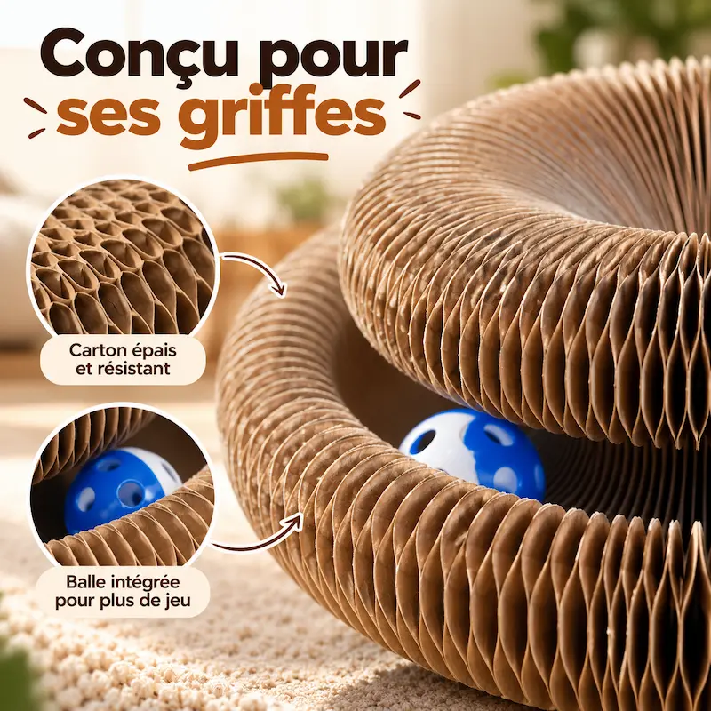Jouet griffoir chat balle - Anti-ennui | Scratch&Play