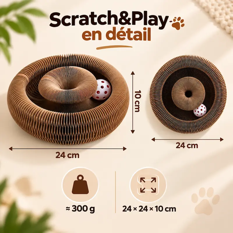 Jouet griffoir chat balle - Anti-ennui | Scratch&Play