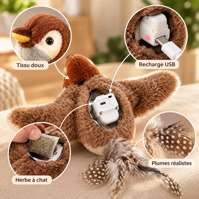 Oiseau volant pour chat - Mouvement réaliste | AirBird