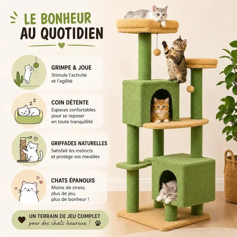 Arbre à chat 130 cm - Stable & spacieux | Felikit