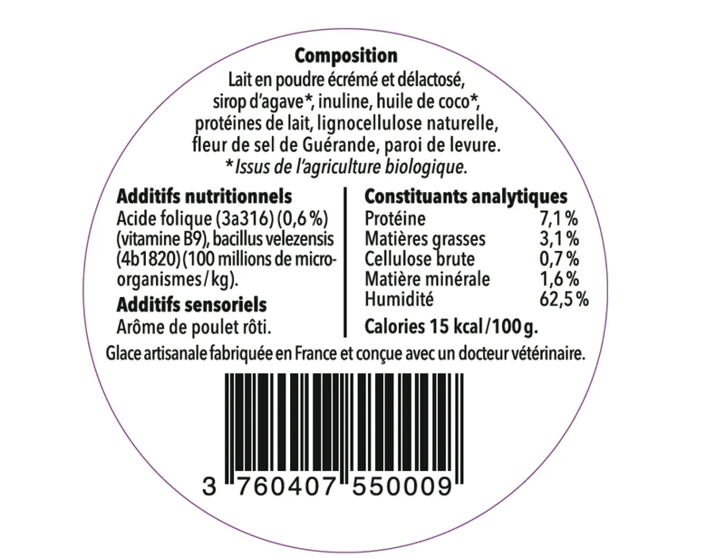 Glace Delamour - Aliment complémentaire d'exception pour chiens