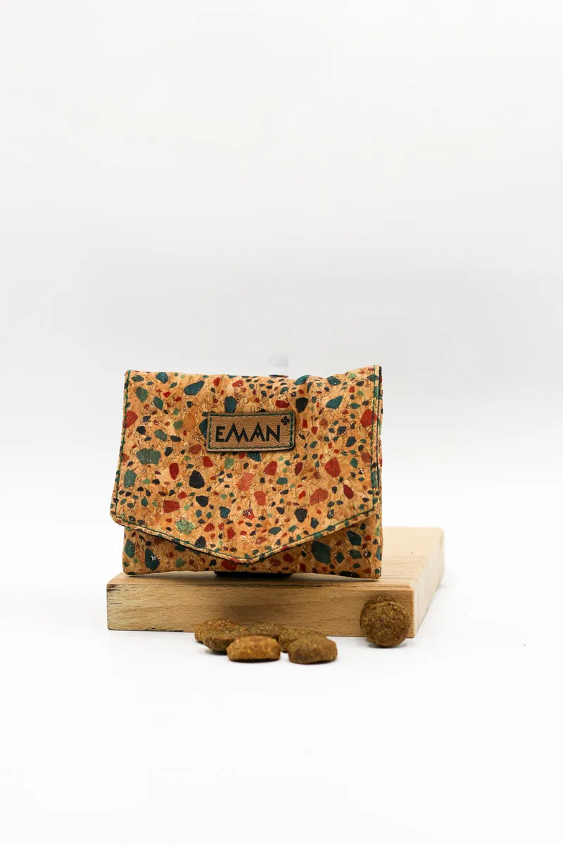 Pochette à friandises chiens Terrazzo liège - Bracelet balade