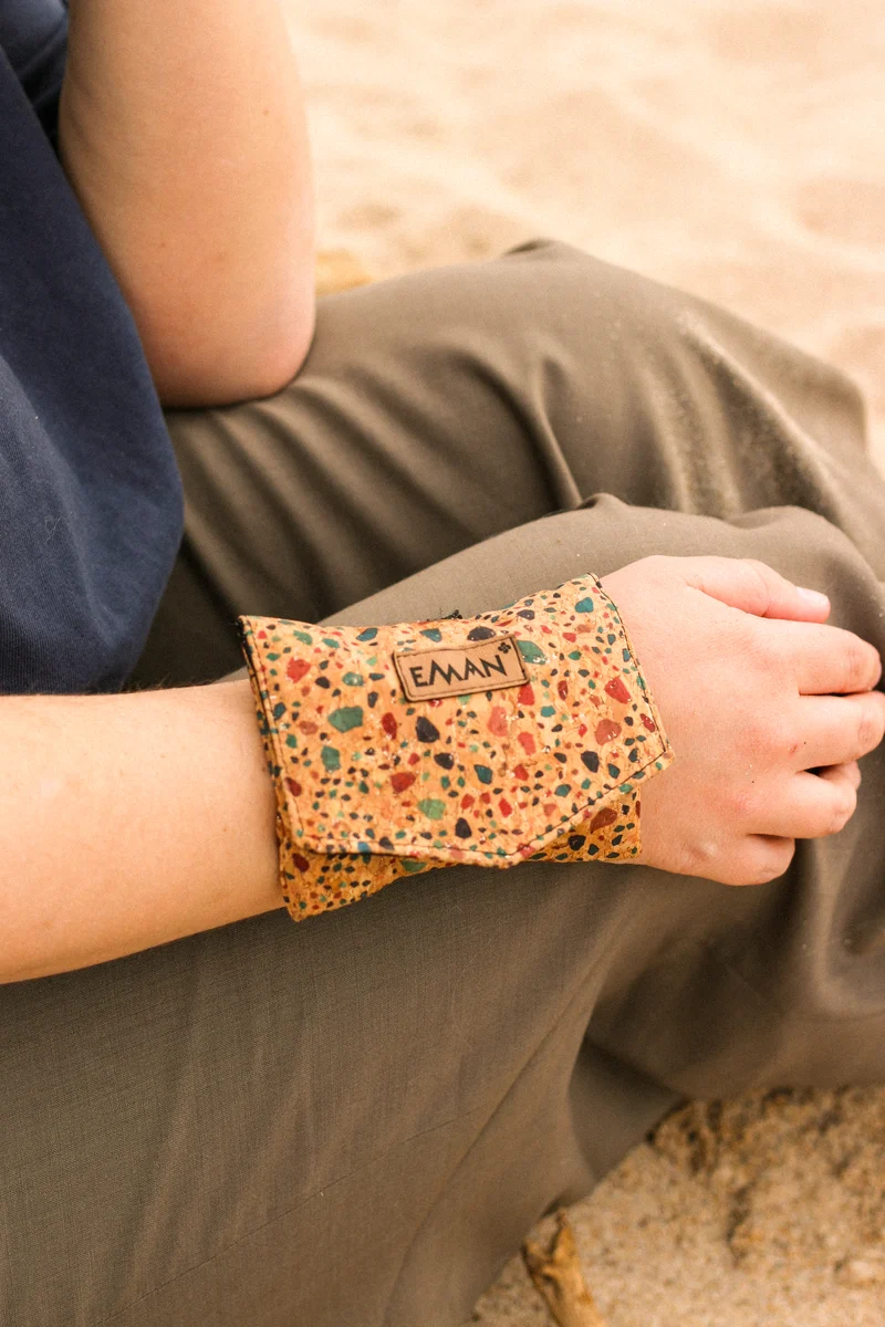 Pochette à friandises chiens Terrazzo liège - Bracelet balade