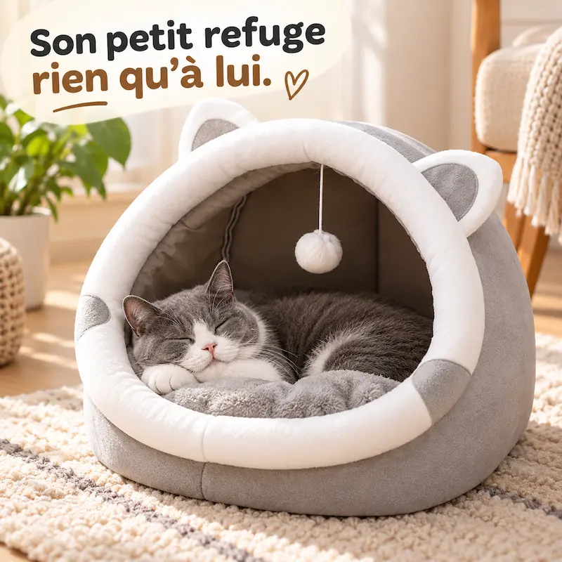 Panier fermé pour chat - Refuge calme et cosy | CozyHide