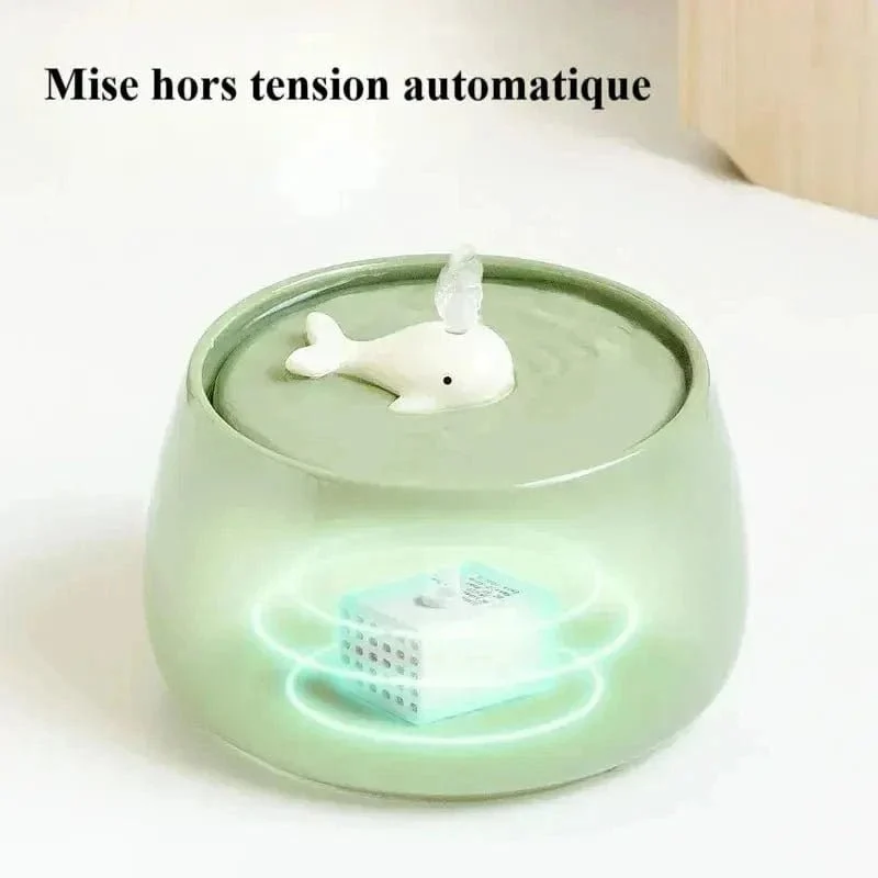 Fontaine à eau céramique chat - Design & pureté | CeramiFlow