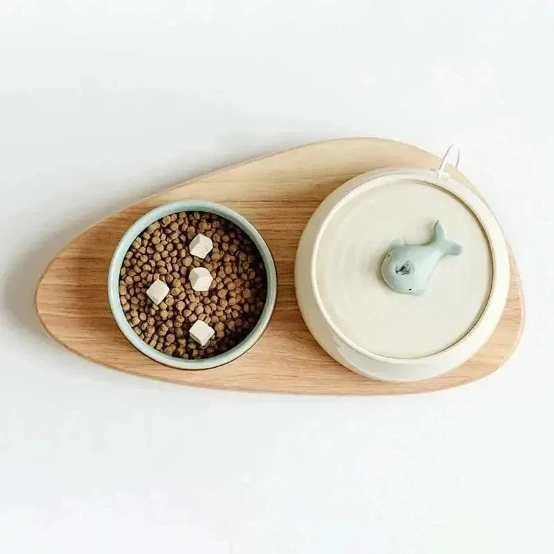 Fontaine à eau céramique chat - Design & pureté | CeramiFlow