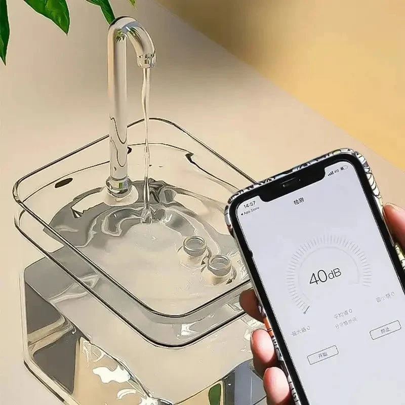 Fontaine à eau chat transparente – Niveau visible | ClearFlow
