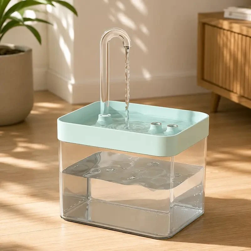 Fontaine à eau chat transparente – Niveau visible | ClearFlow