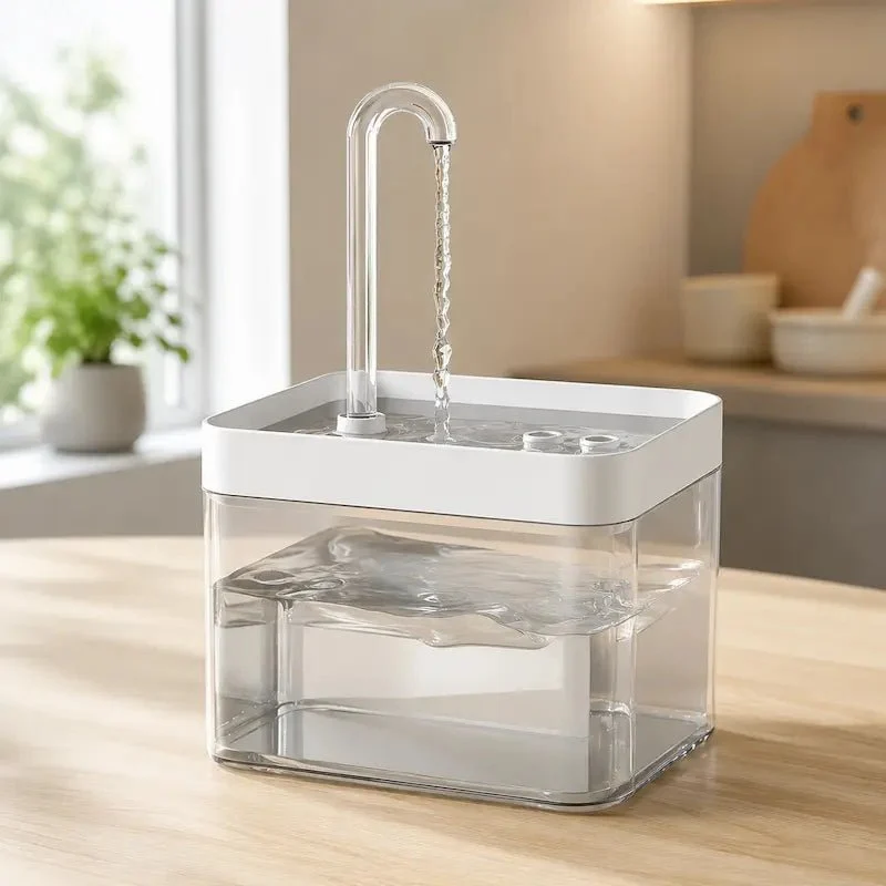 Fontaine à eau chat transparente – Niveau visible | ClearFlow