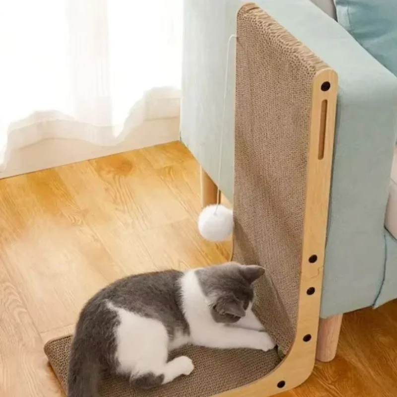 Griffoir chat - En carton design en L