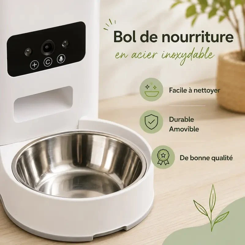Distributeur de croquettes pour chat avec caméra | Petivue