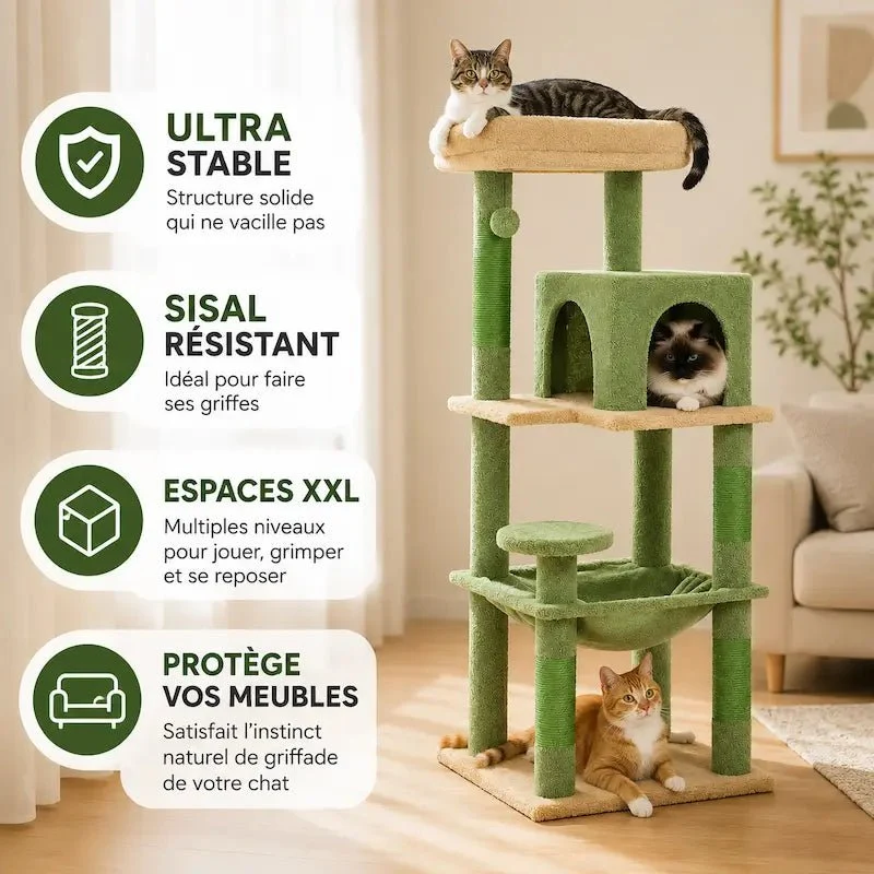 Arbre à chat solide - Résistant & durable | Catfort