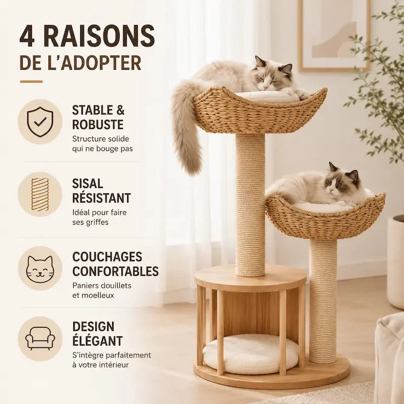 Arbre à chat design luxe - Élégance & confort | Feluxe