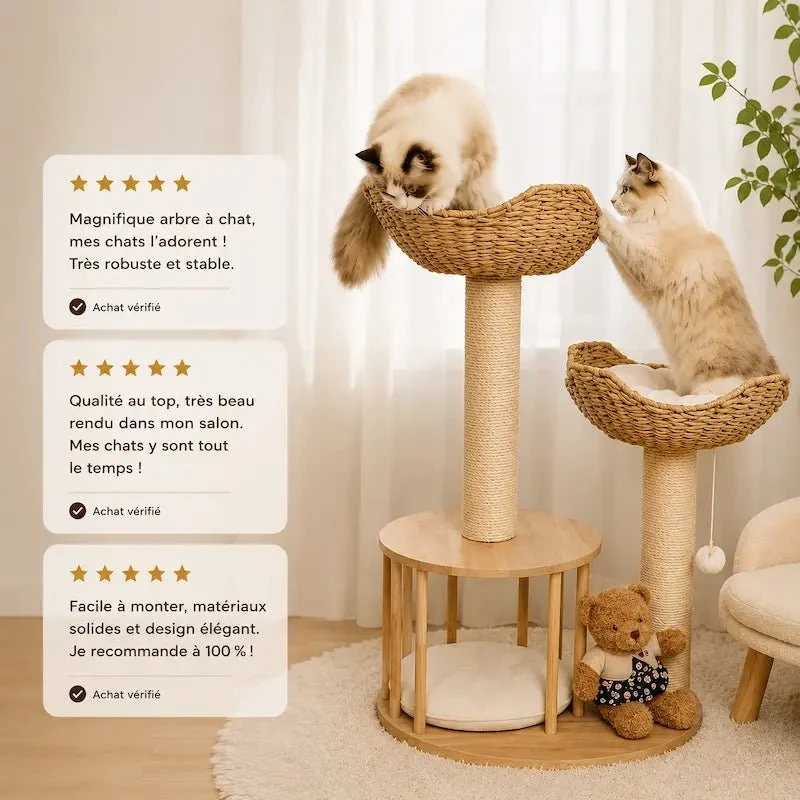 Arbre à chat design luxe - Élégance & confort | Feluxe