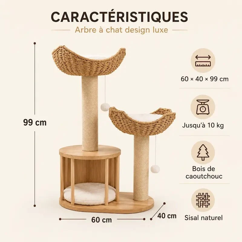 Arbre à chat design luxe - Élégance & confort | Feluxe