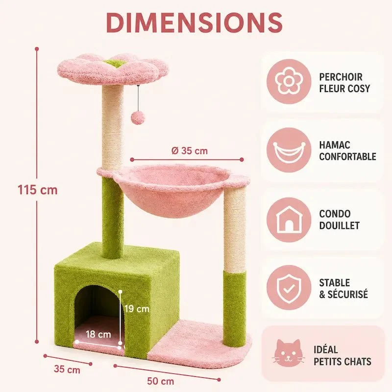 Arbre à chat fleur - Déco & confort | Feliflora
