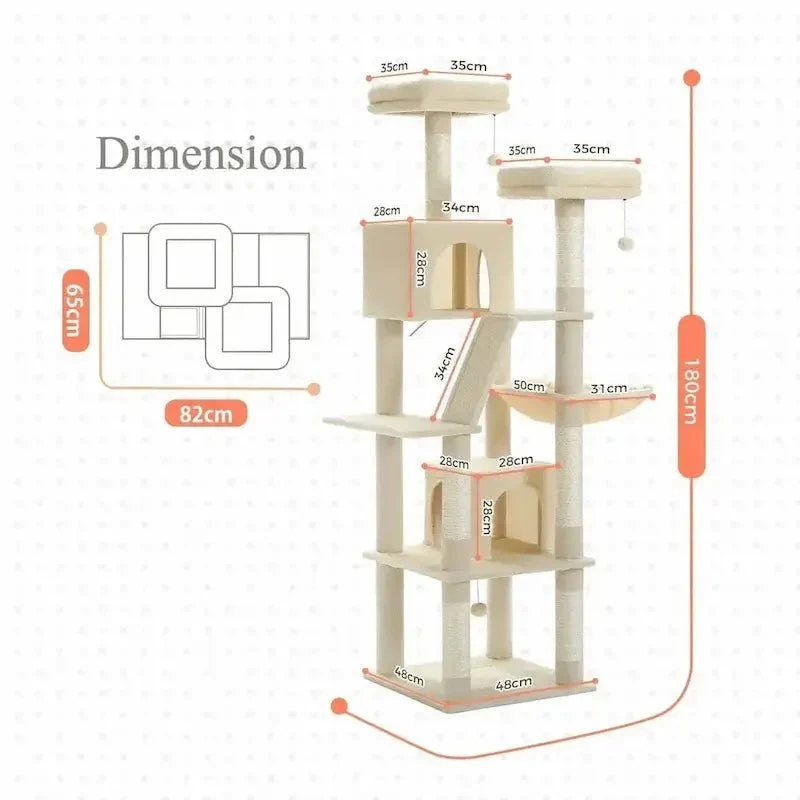 Arbre à chat XXL - Ultra stable | Pawtower