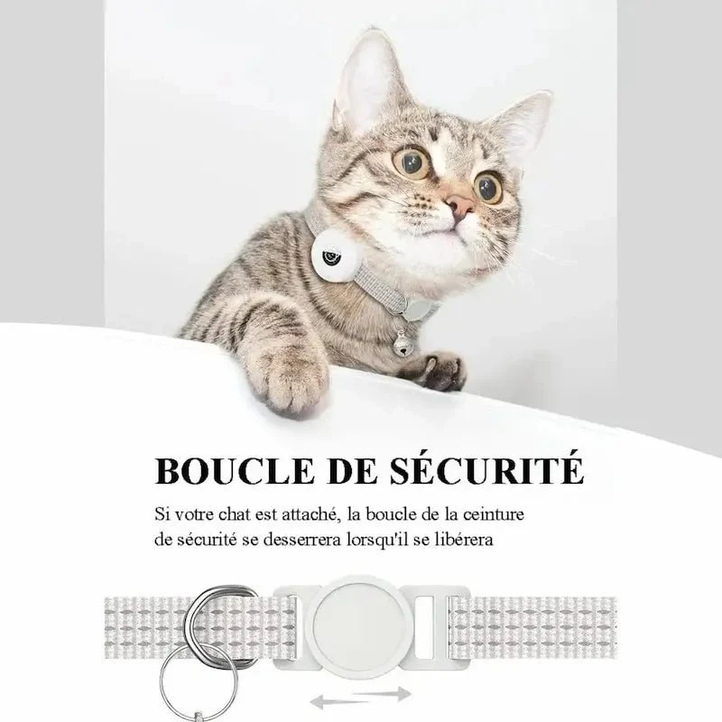 Collier GPS chat anti-étranglement - Airtag | Minouchip