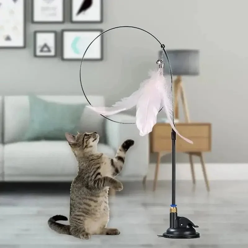 Jouet pour chat plume à ventouse - Amusement garanti | PlumeStick