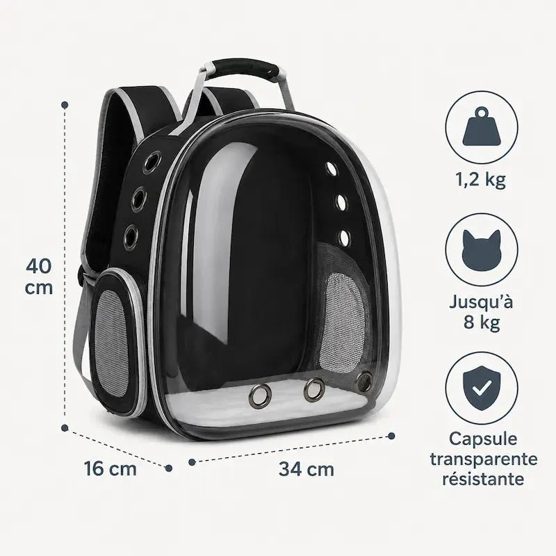 Sac à dos bulle chat – vue à 180° | BubblePaw