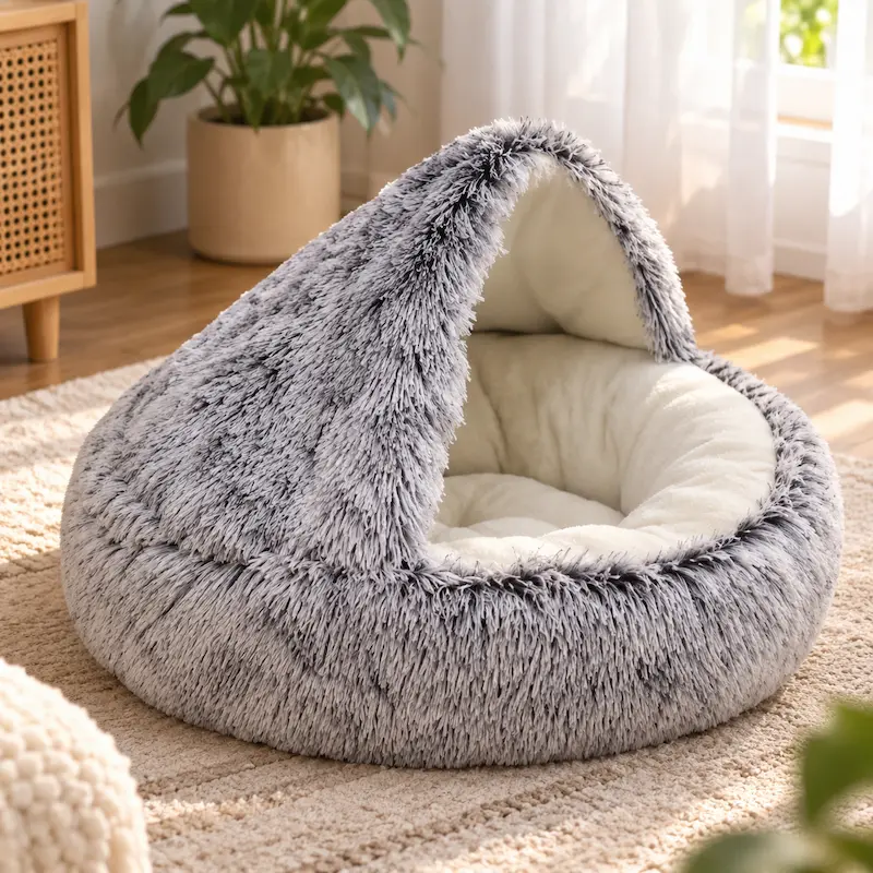 Panier rond pour chat - Peluche douce - | CuzyNest